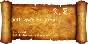 Kárpáti Rita névjegykártya
