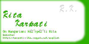 rita karpati business card